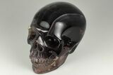 Realistic, Carved, Banded Purple Fluorite Skull #199610-2